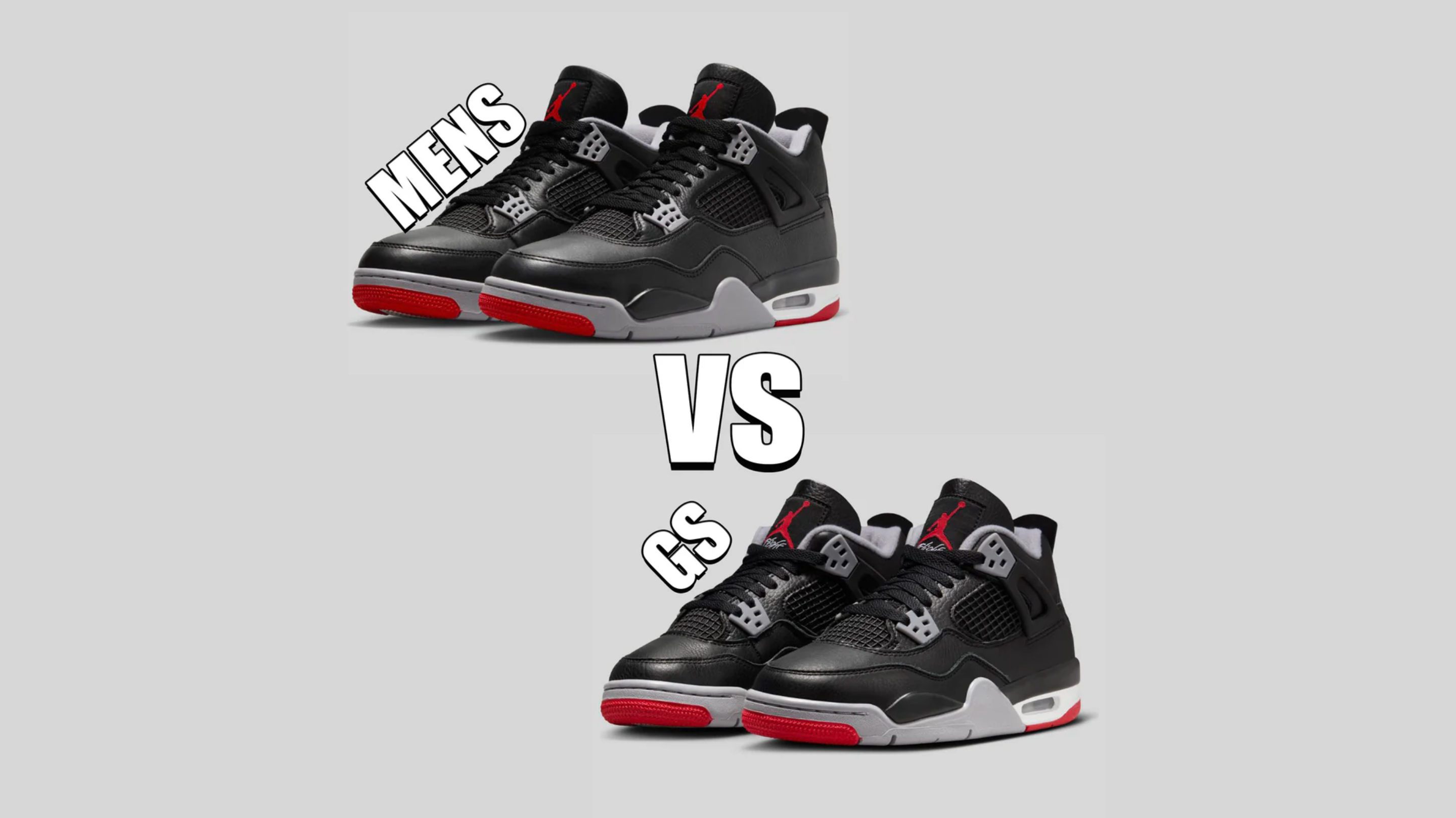 Afla care sunt diferentele dintre Air Jordan 4 ”Mens” si ”GS”