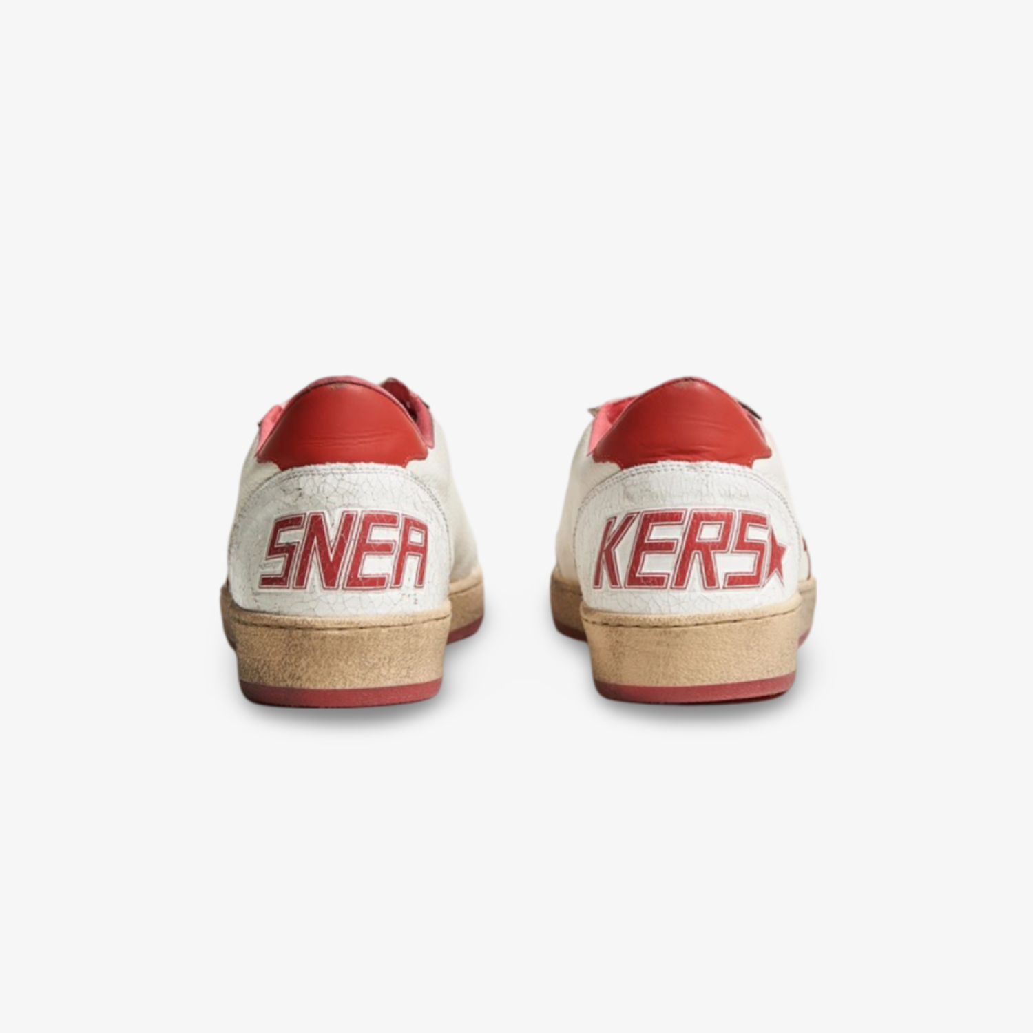 Golden Goose Ball-Star Low "White Red"