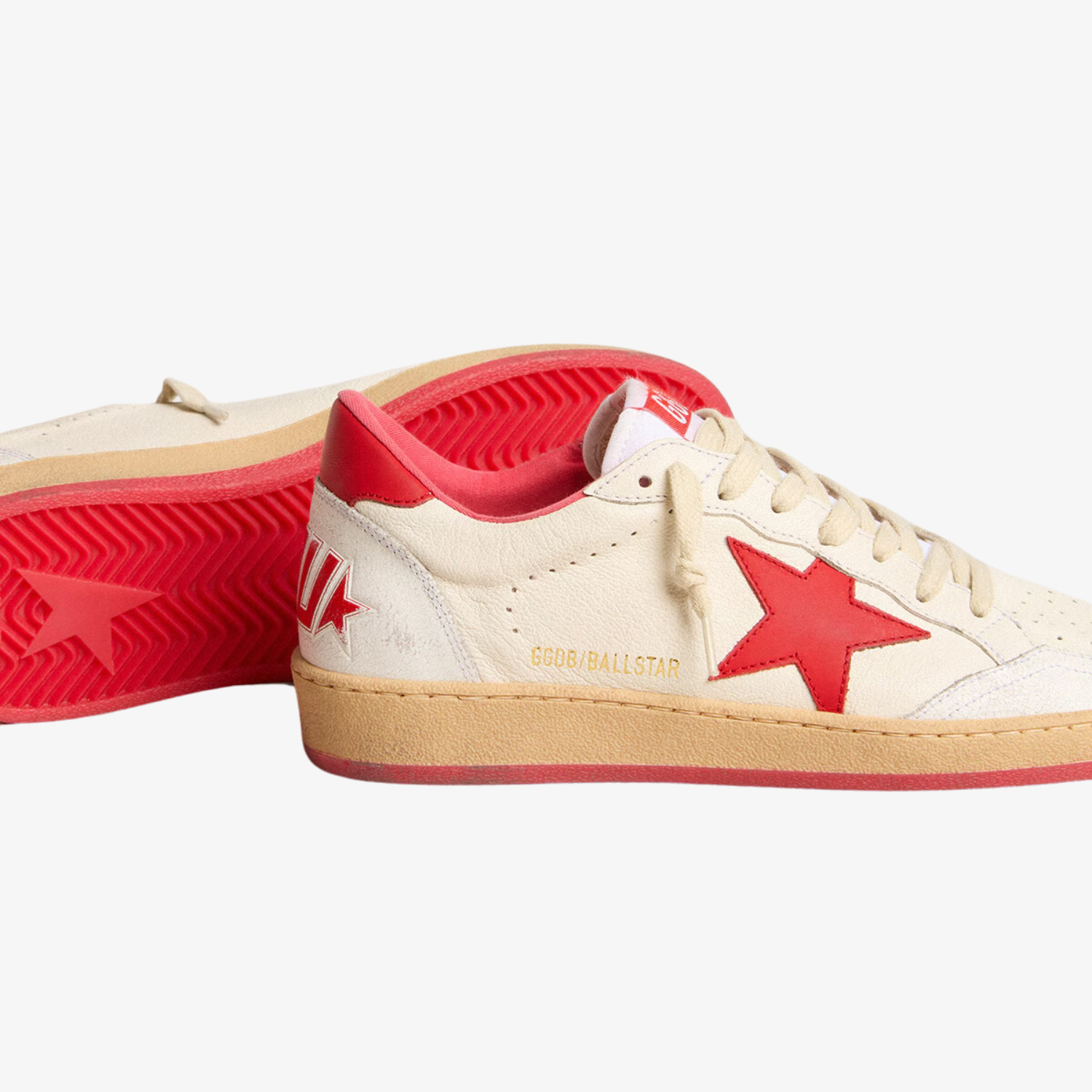 Golden Goose Ball-Star Low "White Red"