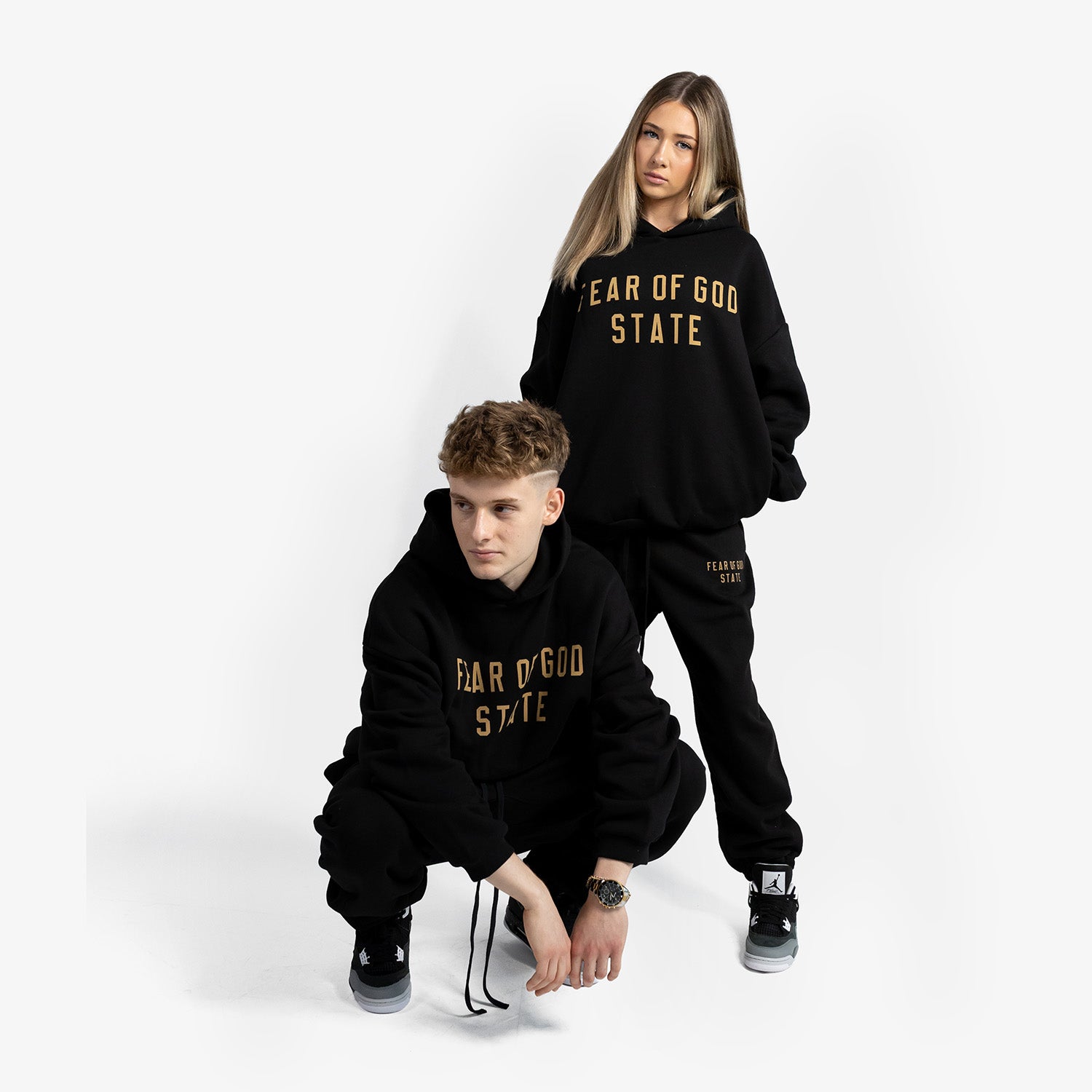 Set Hanorac & Pantaloni Lungi Essentials Fear Of God "Black Gold"