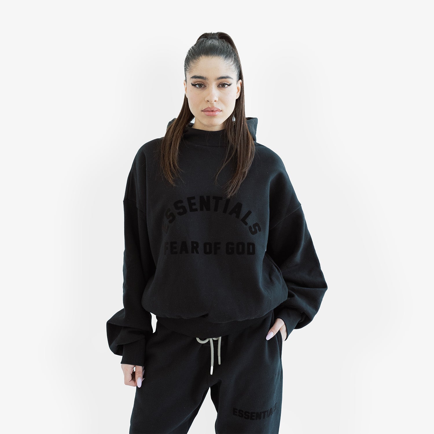 Set Hanorac & Pantaloni Essentials Fear Of God "Jet Black"