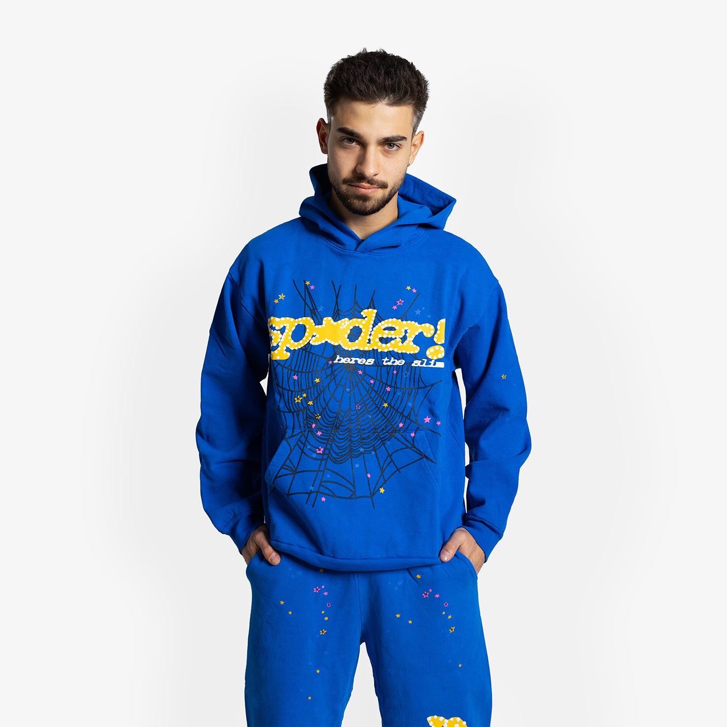 Set Hanorac & Pantaloni Sp5der "Blue Yellow TC"