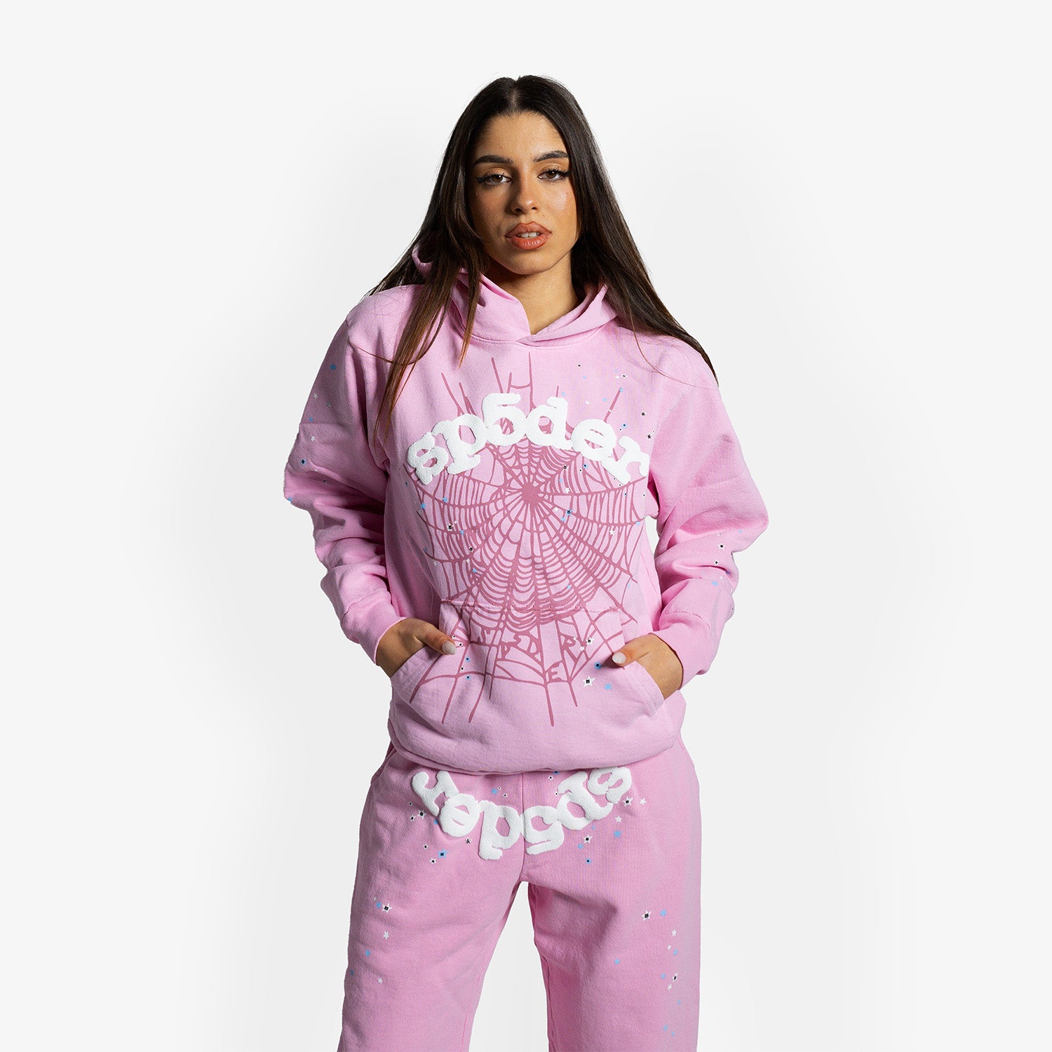 Hanorac Sp5der "Pink Web"