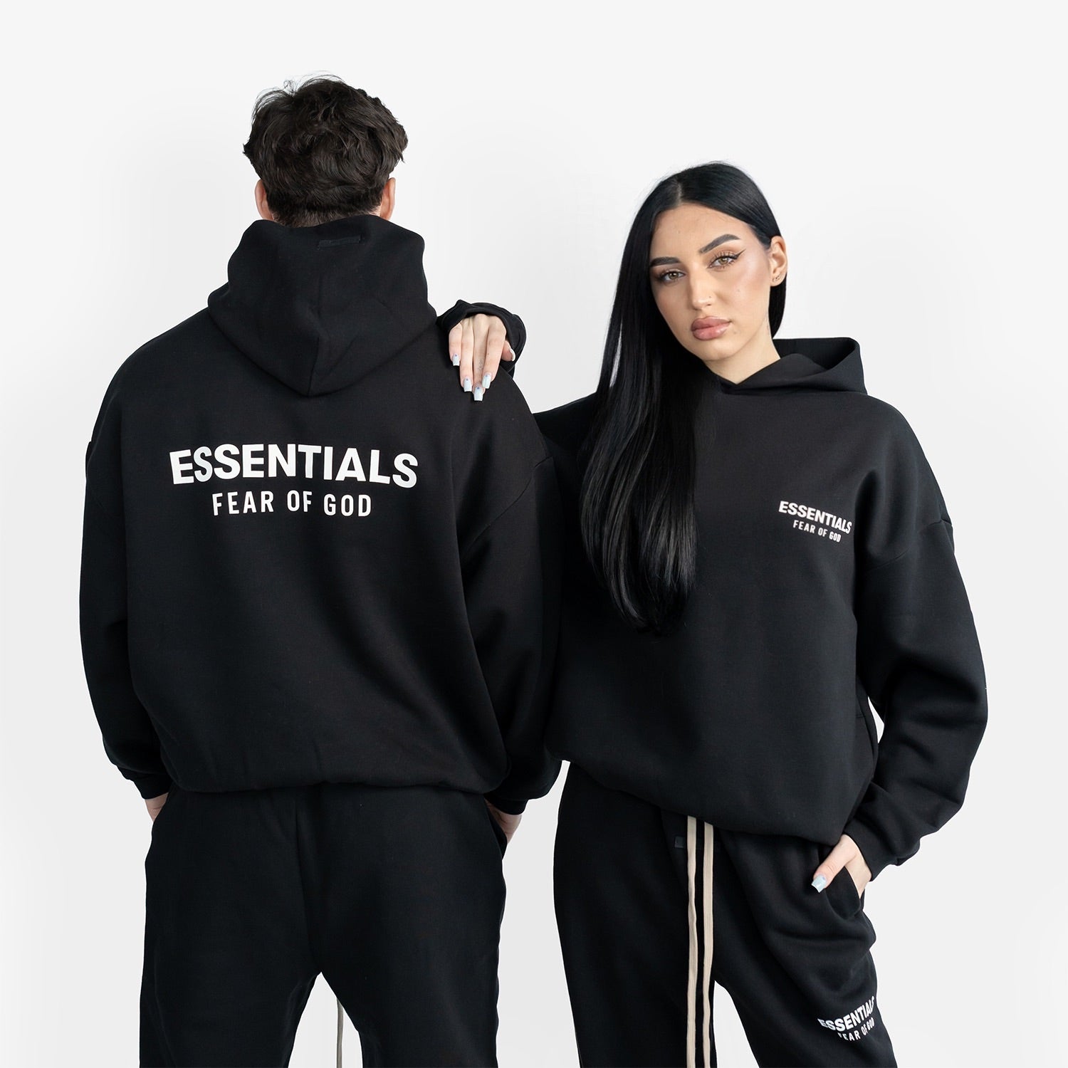 Set Hanorac & Pantaloni Essentials Fear Of God "Black White FW24"