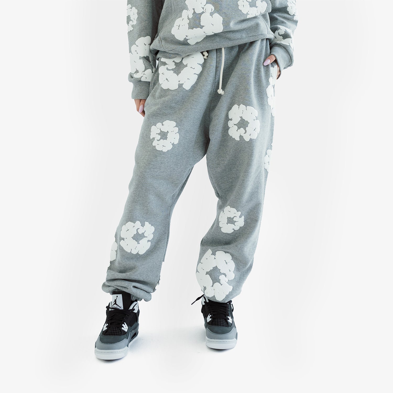 Set Hanorac & Pantaloni Denim Tears "Grey White"