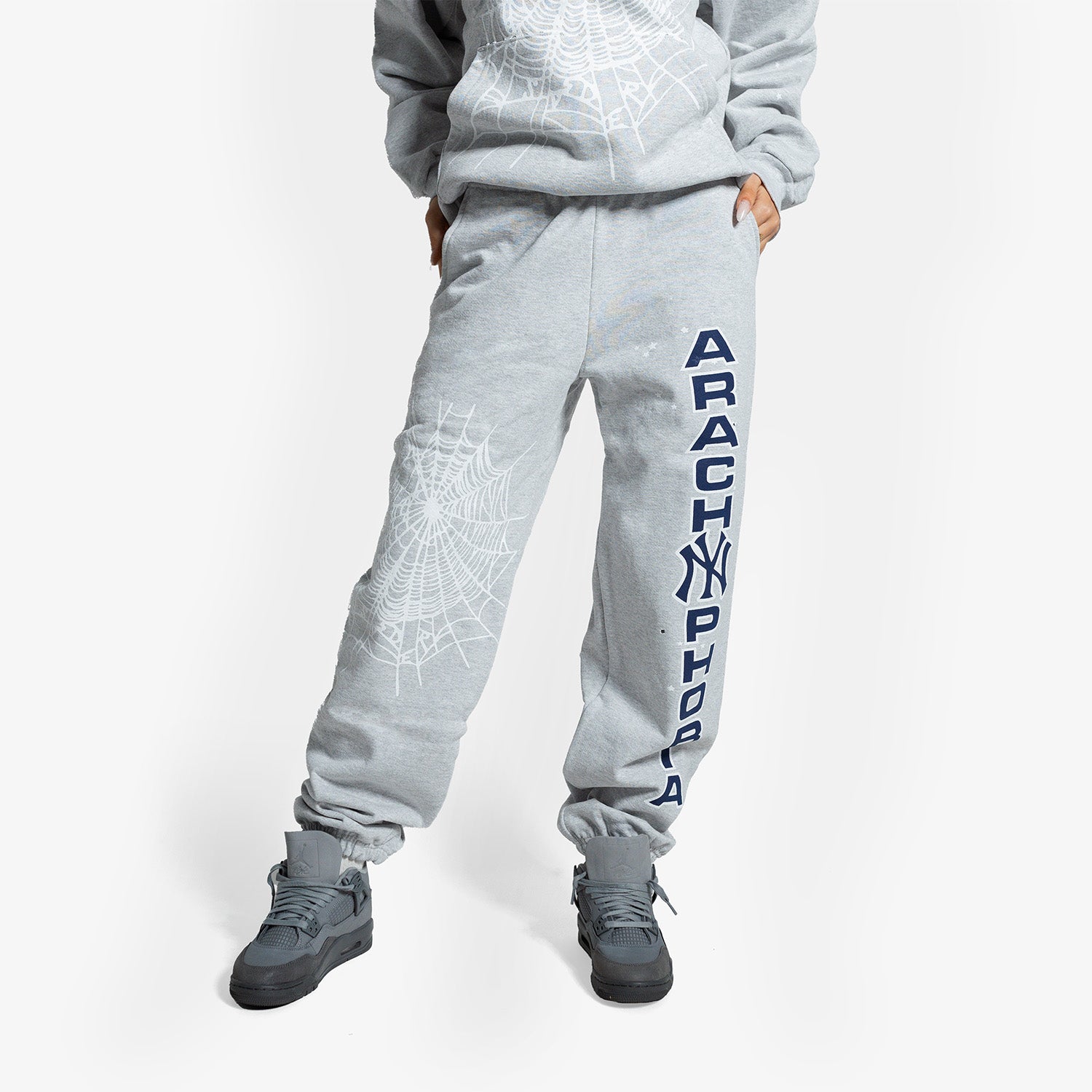 Set Hanorac & Pantaloni Sp5der "Ash Grey NY"