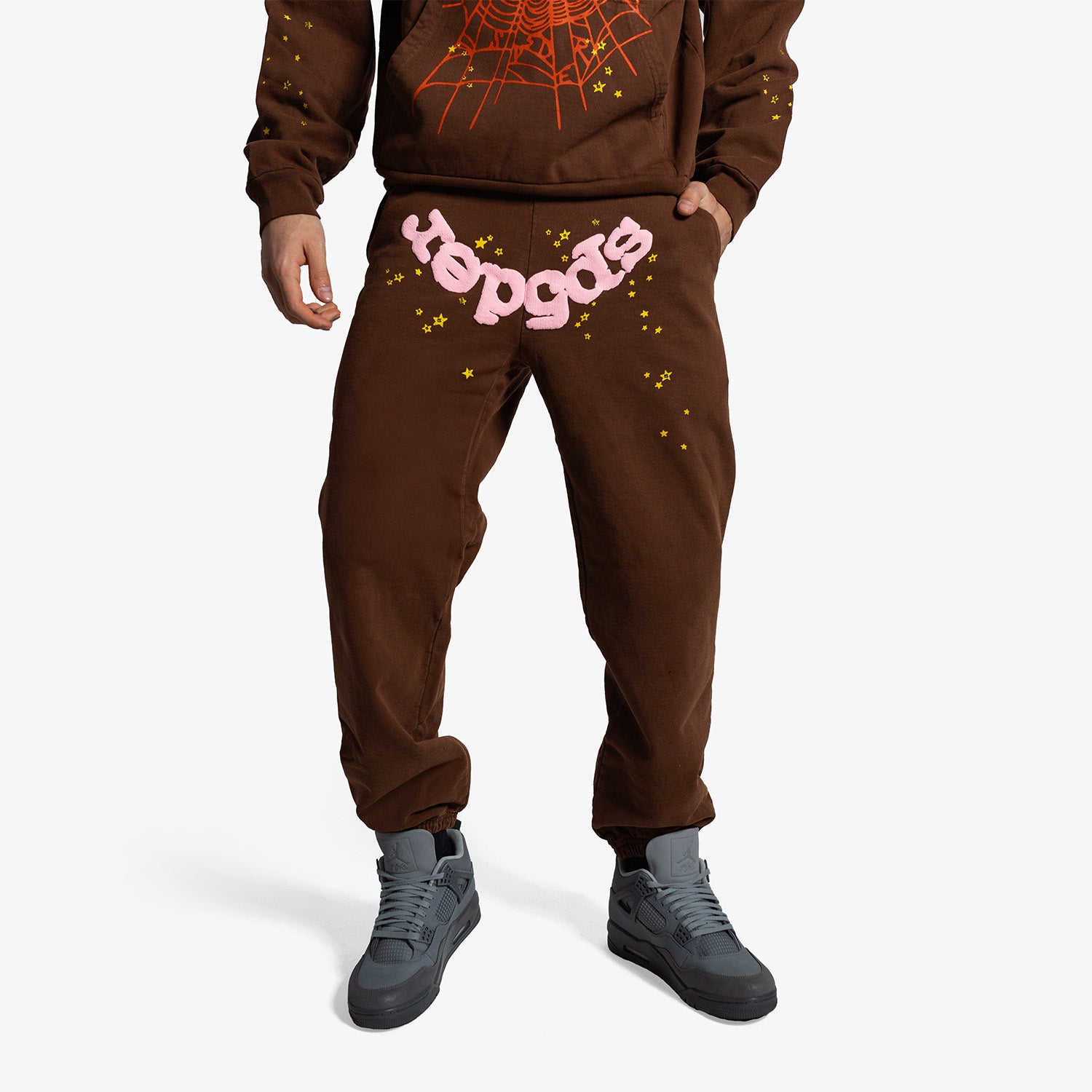 Pantaloni Trening SP5DER "Brown Web"