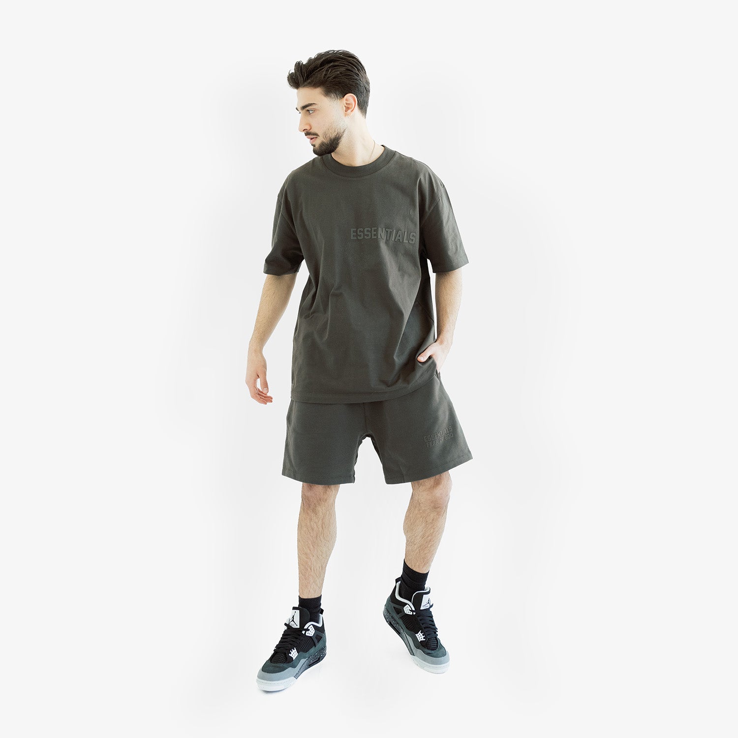 Set Tricou & Pantaloni Scurti Essentials Fear of God "Off Black"