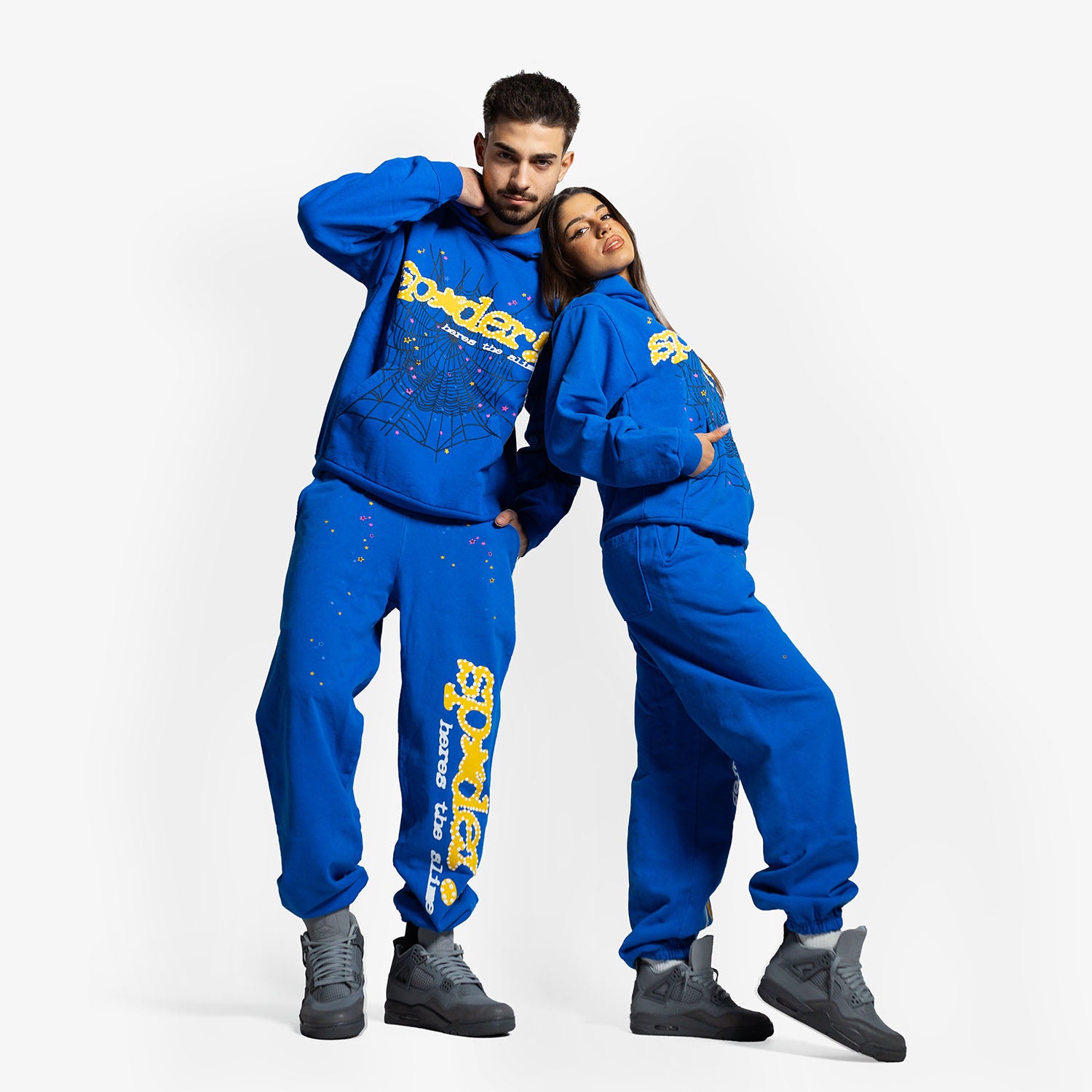Set Hanorac & Pantaloni Sp5der "Blue Yellow TC"