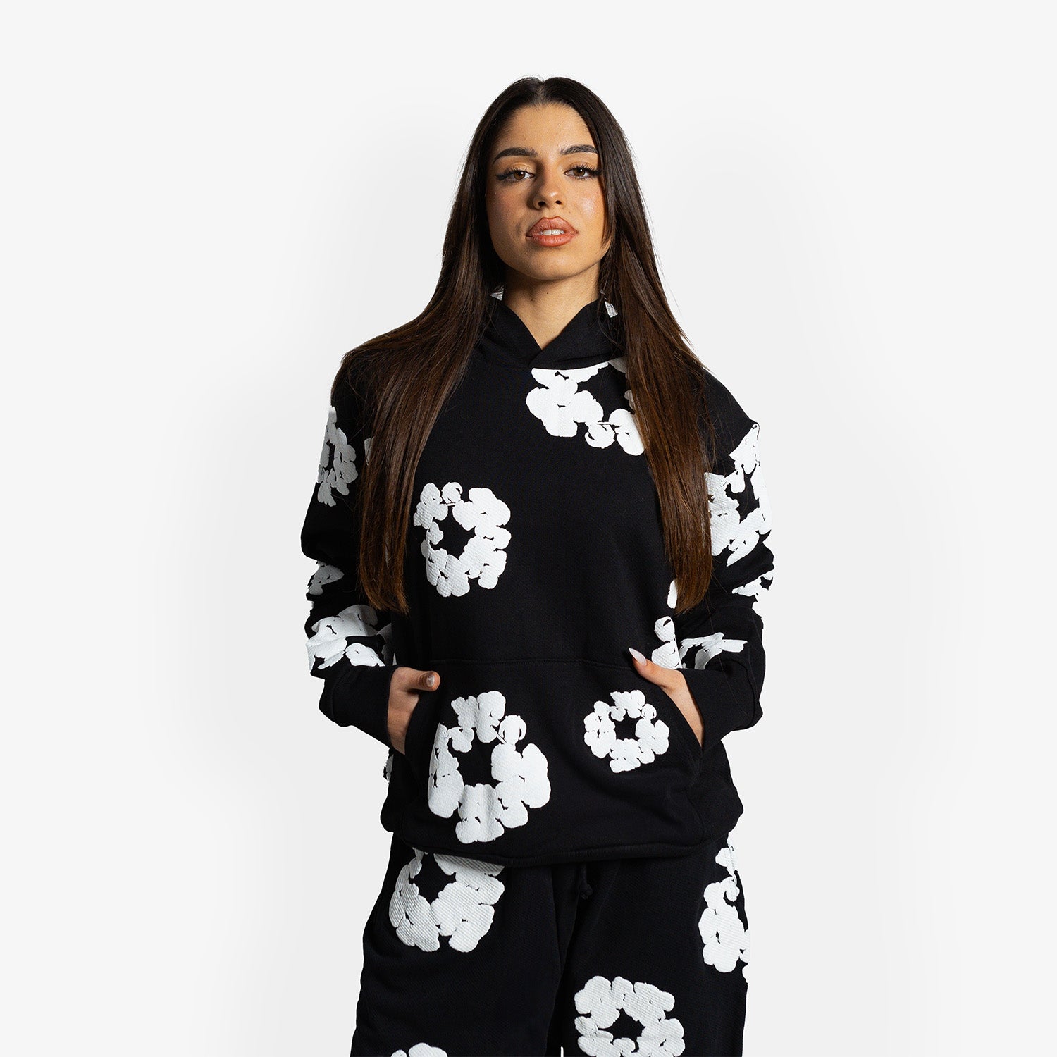 Set Hanorac & Pantaloni Denim Tears "Black White"