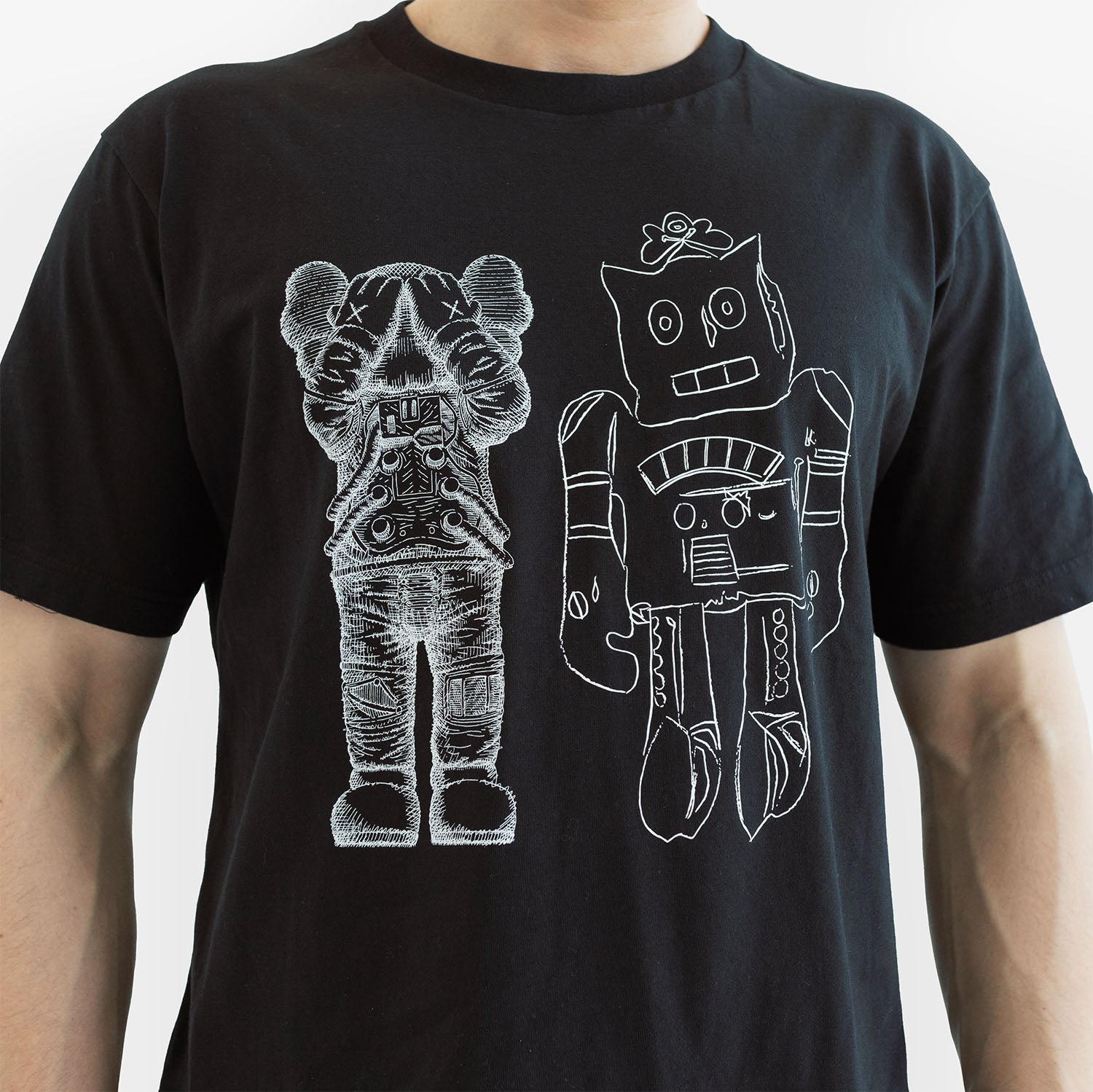 Tricou KAWS x Uniqlo Warhol "Black Robot"