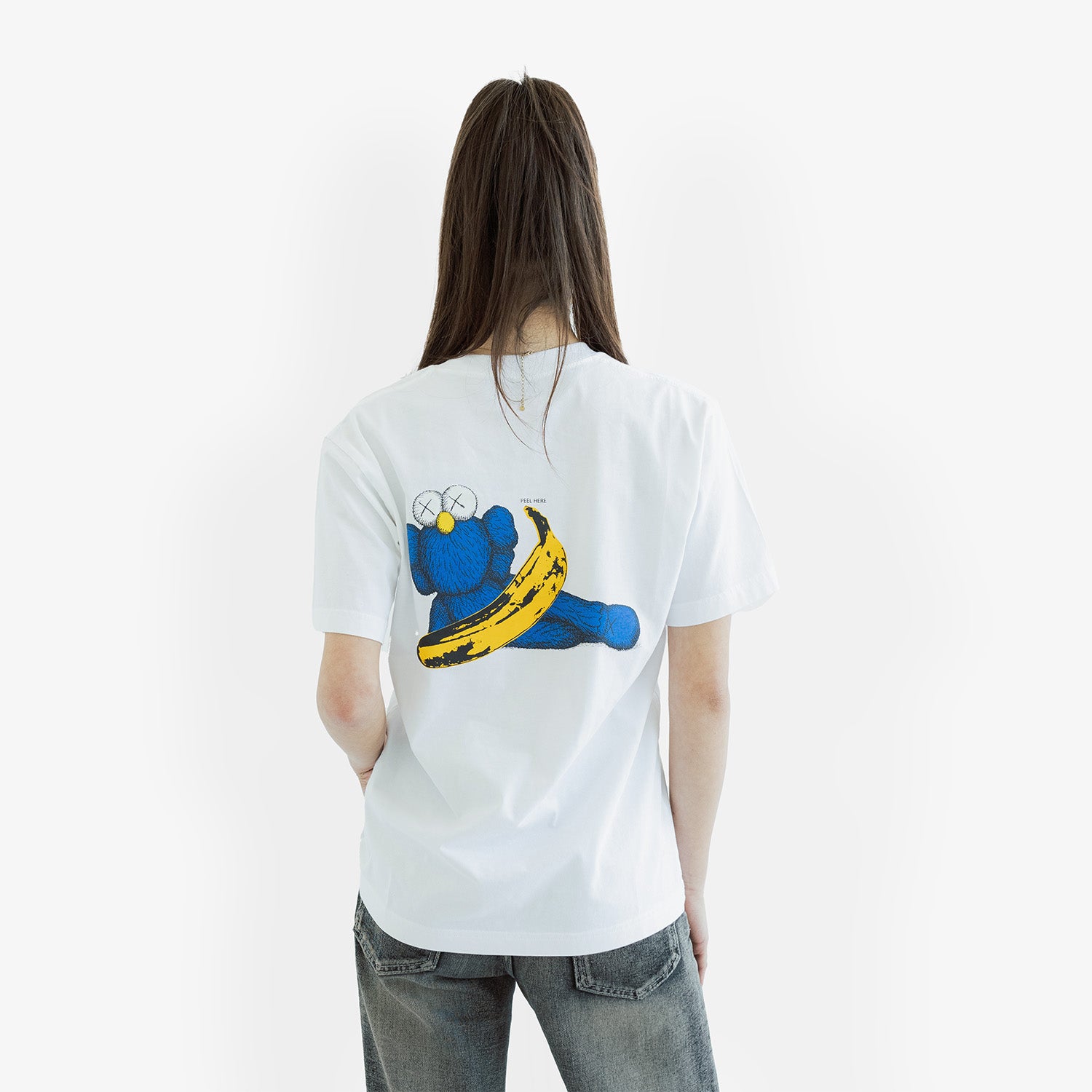 Tricou KAWS x Uniqlo Warhol "White Banana"