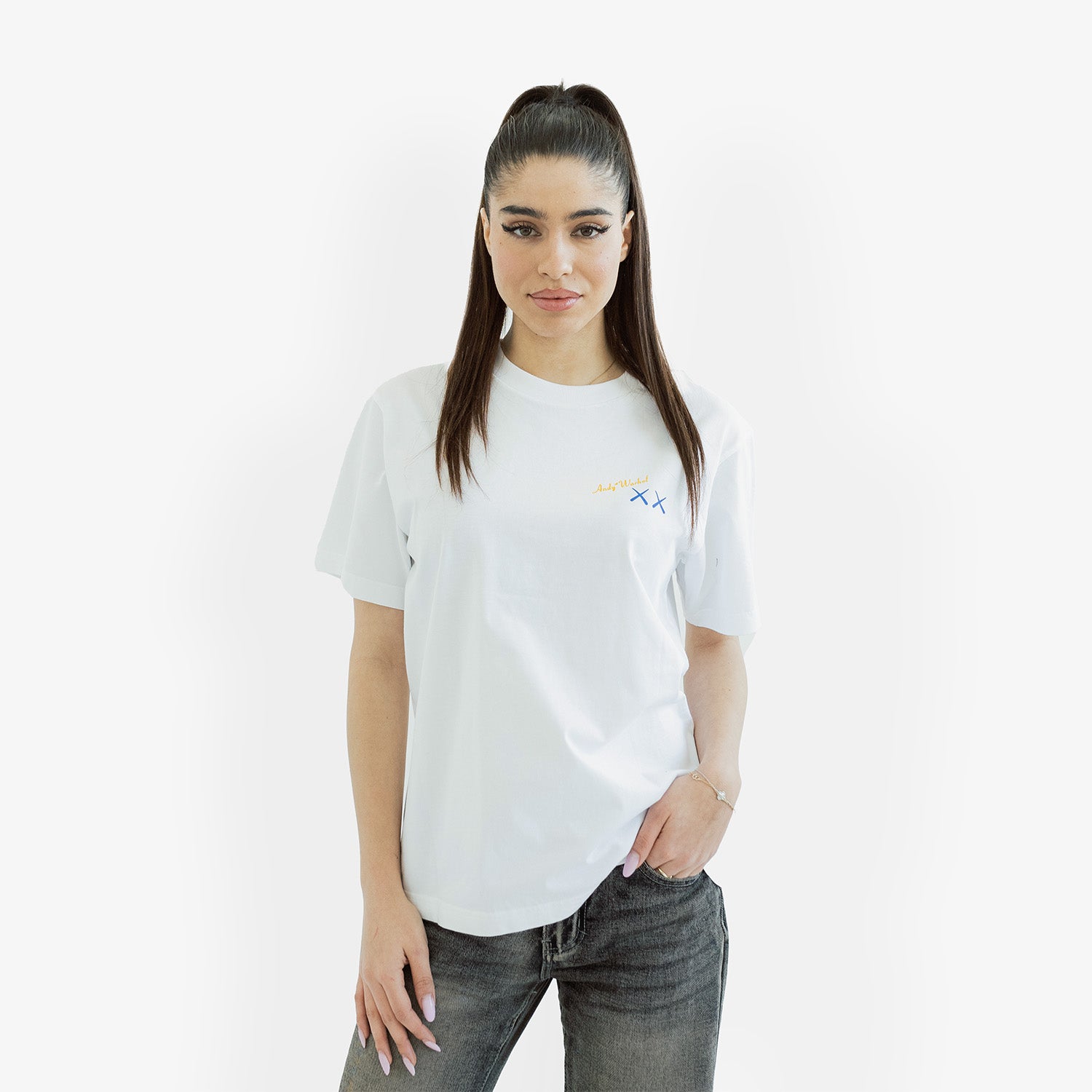 Tricou KAWS x Uniqlo Warhol "White Banana"