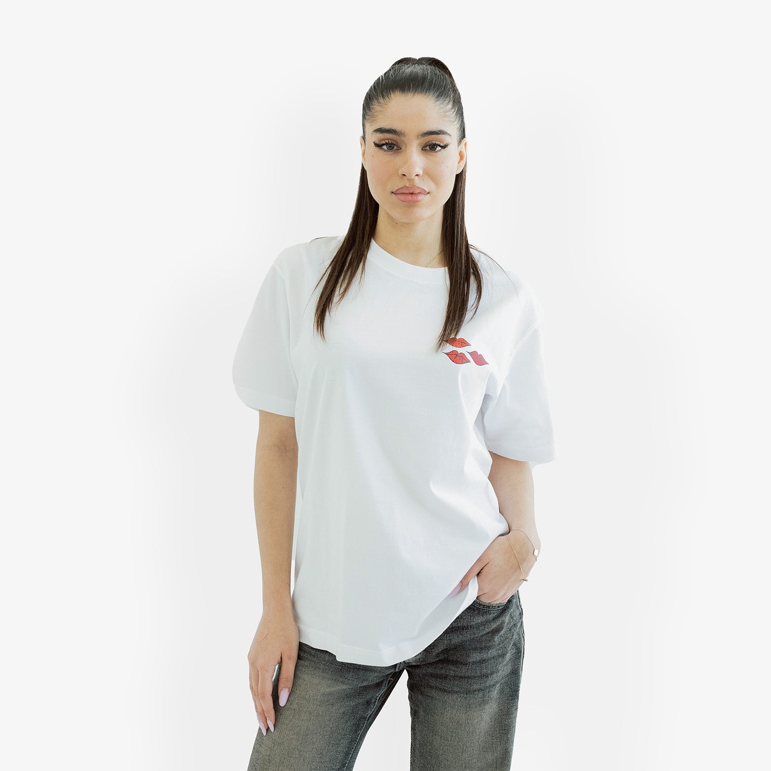Tricou KAWS x Uniqlo Warhol "White Heart"