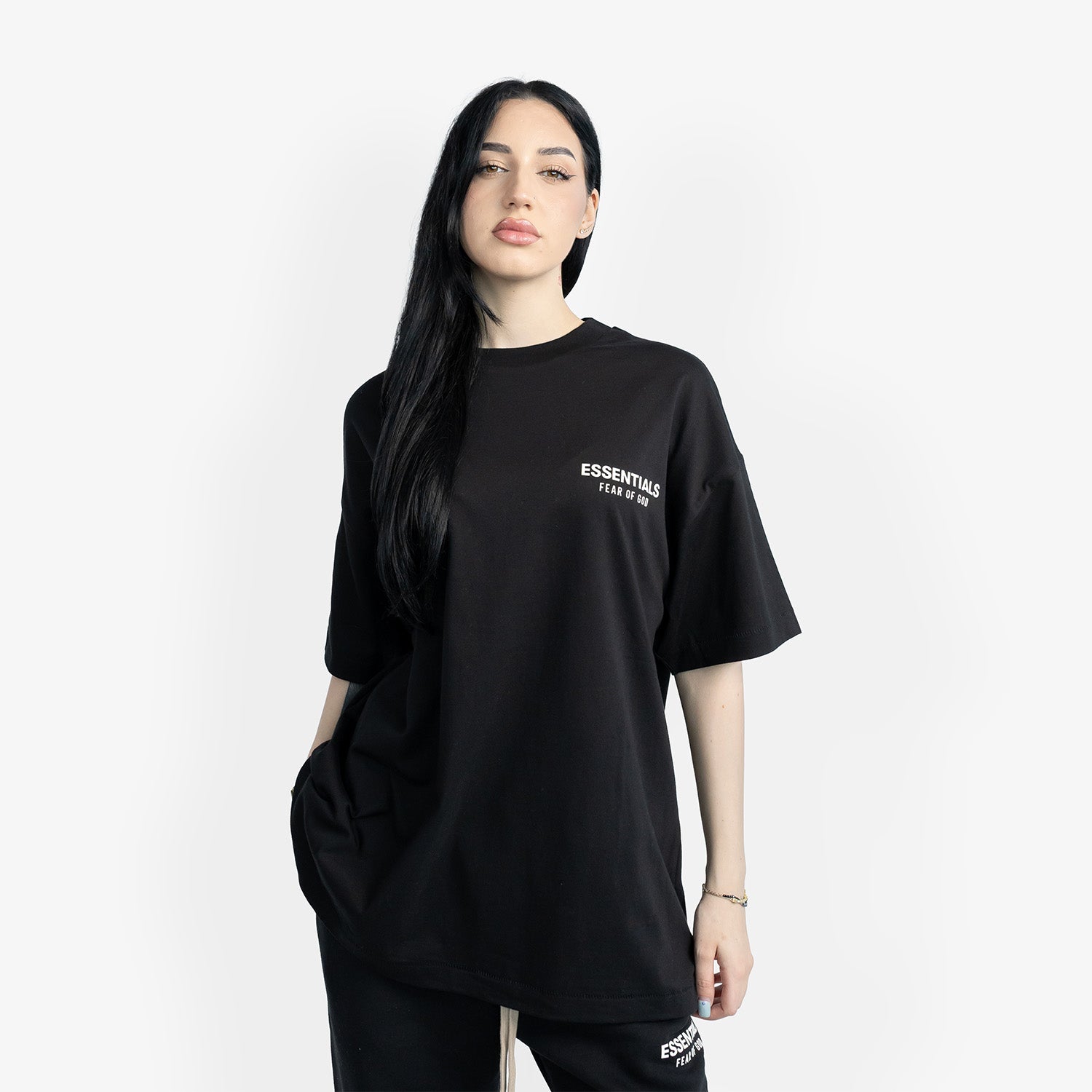 Tricou Essentials Fear of God "Black White" - Ultra Oversized Fit