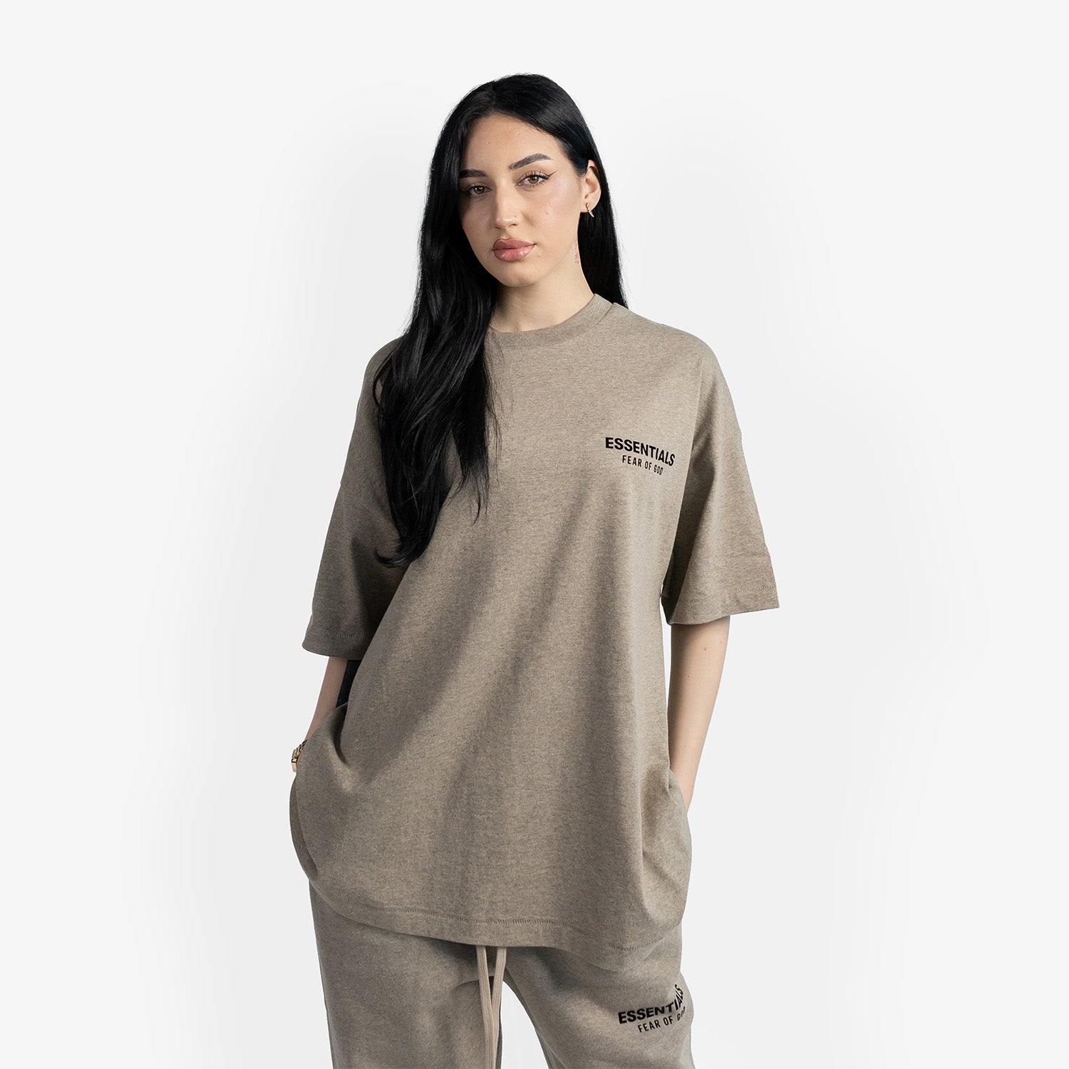 Tricou Essentials Fear of God Essentials "Heather Grey" - Ultra Oversized Fit