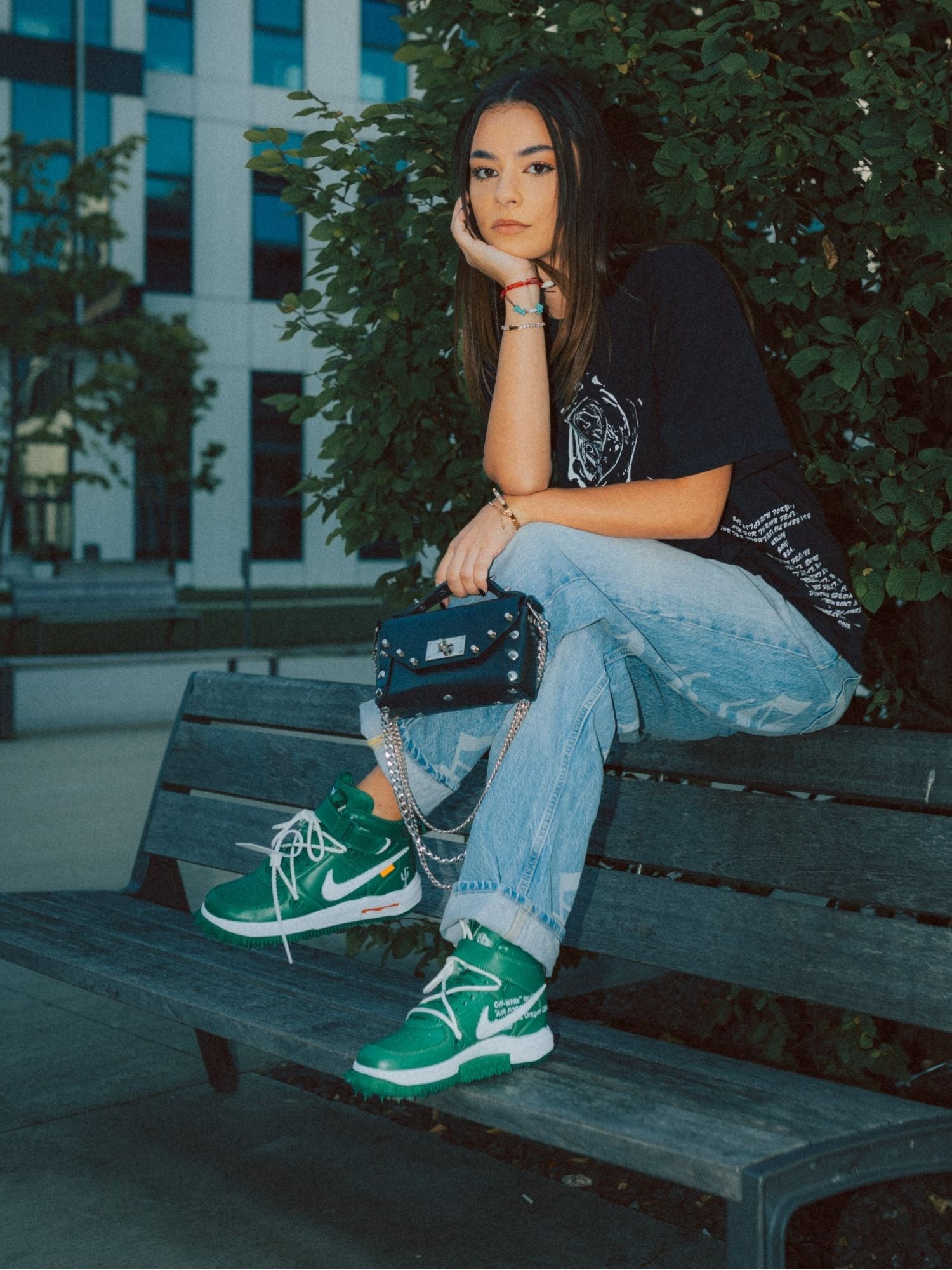 Off White x Nike Air Force 1 Mid "Pine Green"