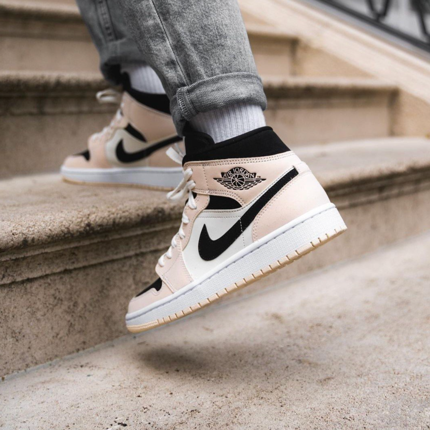 air jordan 1 mid barely orange outfit