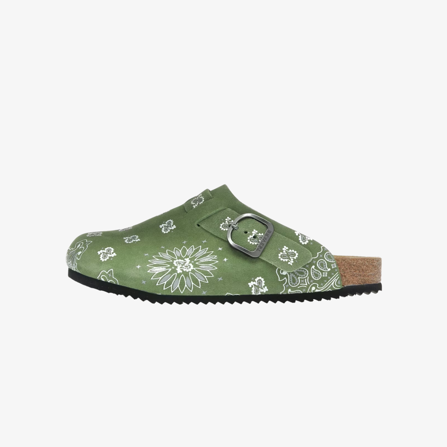 Bravest Studios Suede Paisley Clogs "Olive"