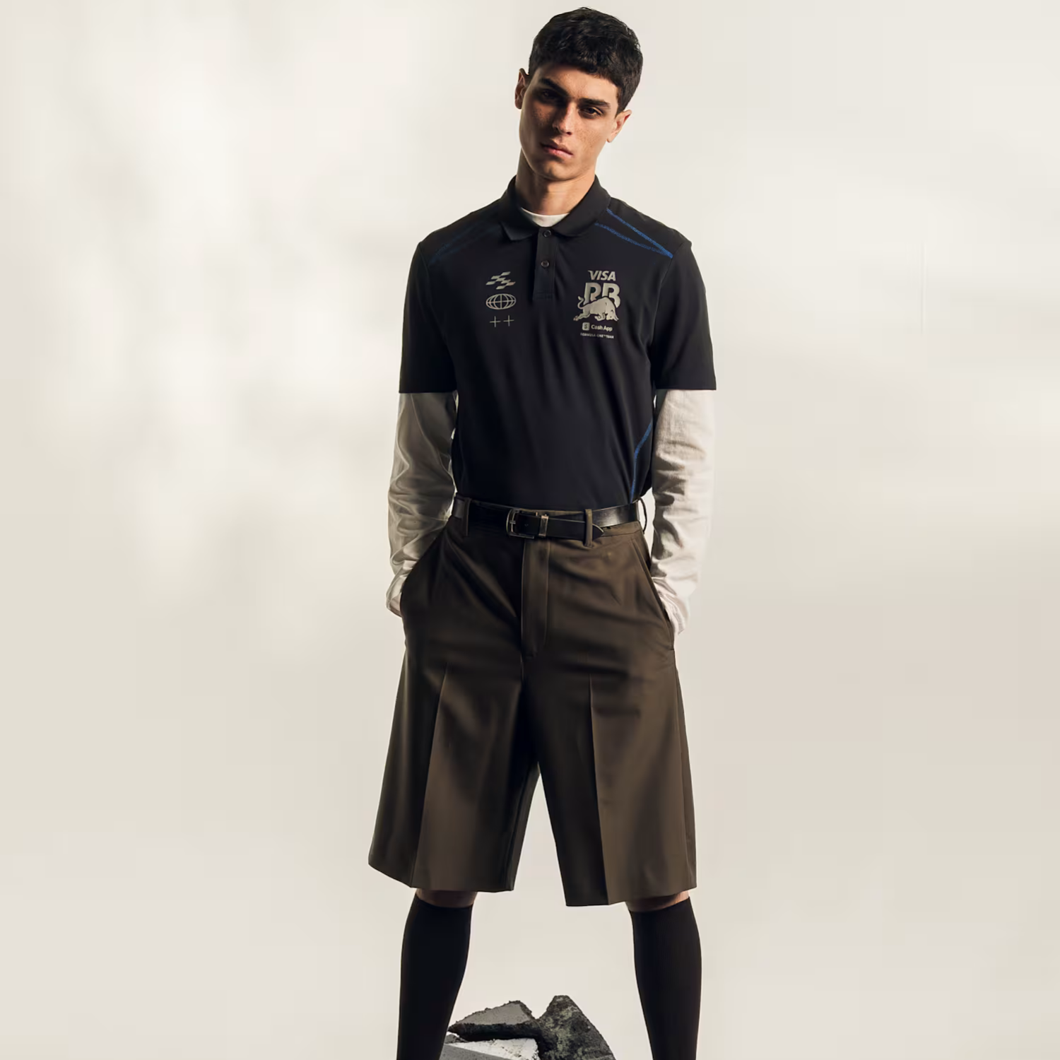 Tricou Polo Hugo x Red Bull Racing Bulls x Visa Cash App "Black"