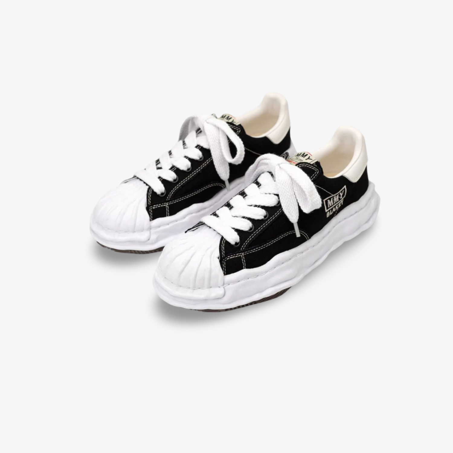 Maison Mihara Yasuhiro Canvas Low "Blakey Black White"