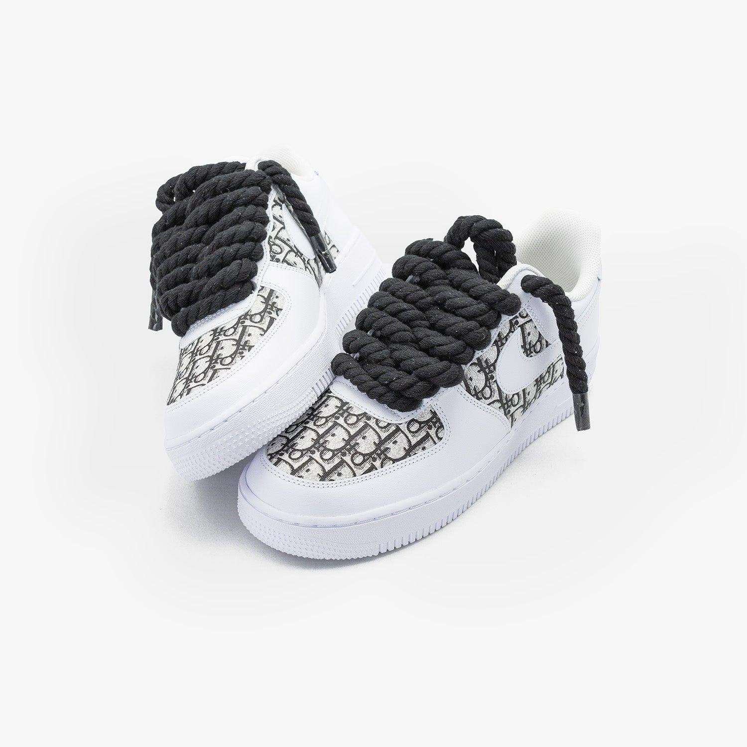 Nike Air Force 1 White “Dior Custom Black Rope”