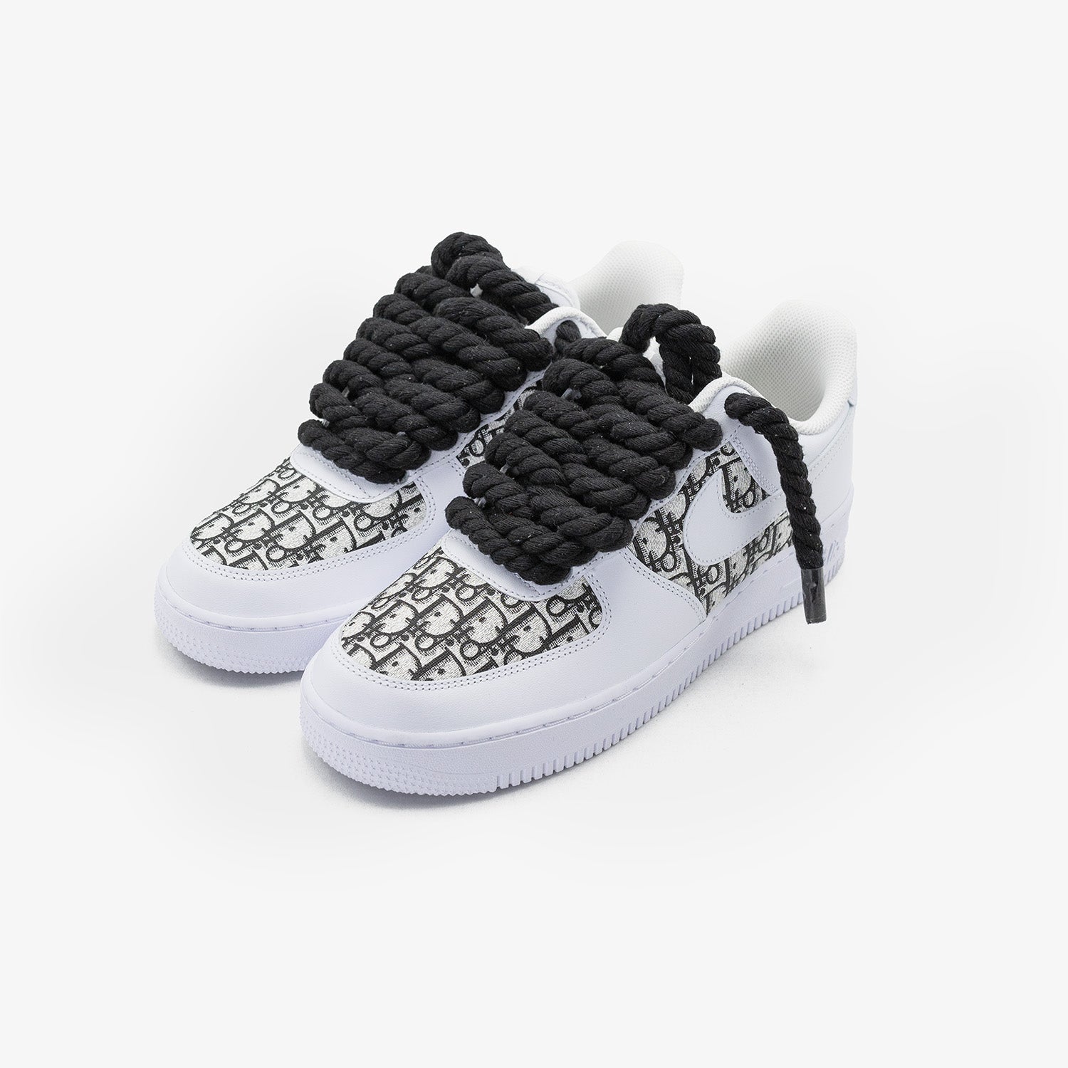 Nike Air Force 1 White “Dior Custom Black Rope”