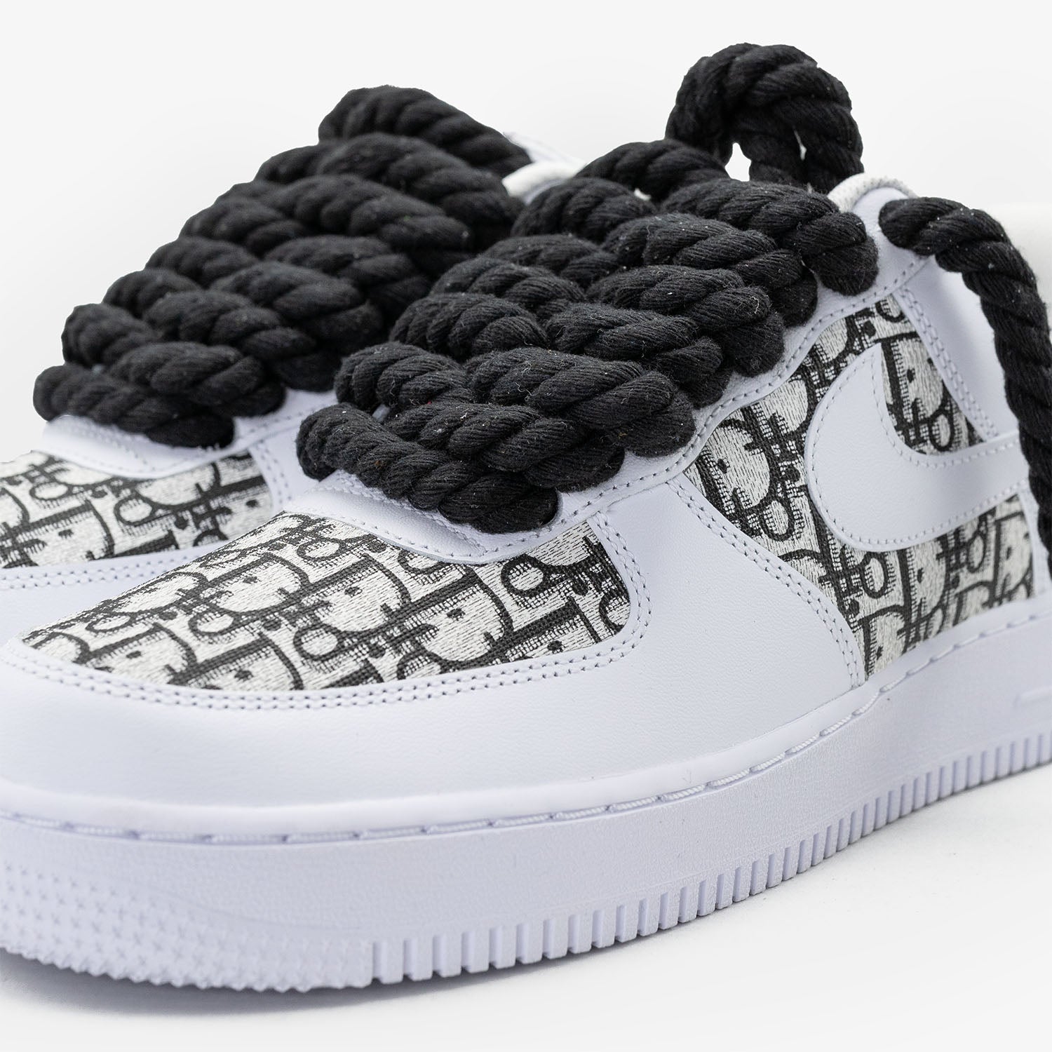 Nike Air Force 1 White “Dior Custom Black Rope”