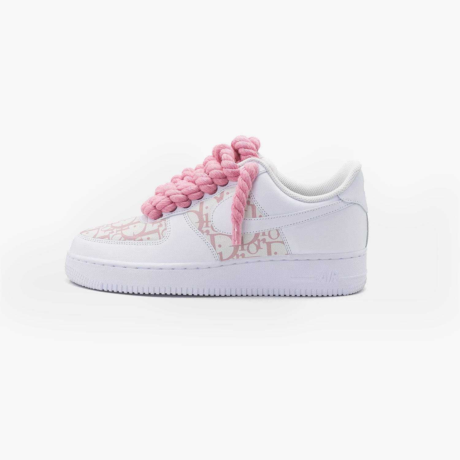 Nike Air Force 1 White “Dior Custom Pink Rope”