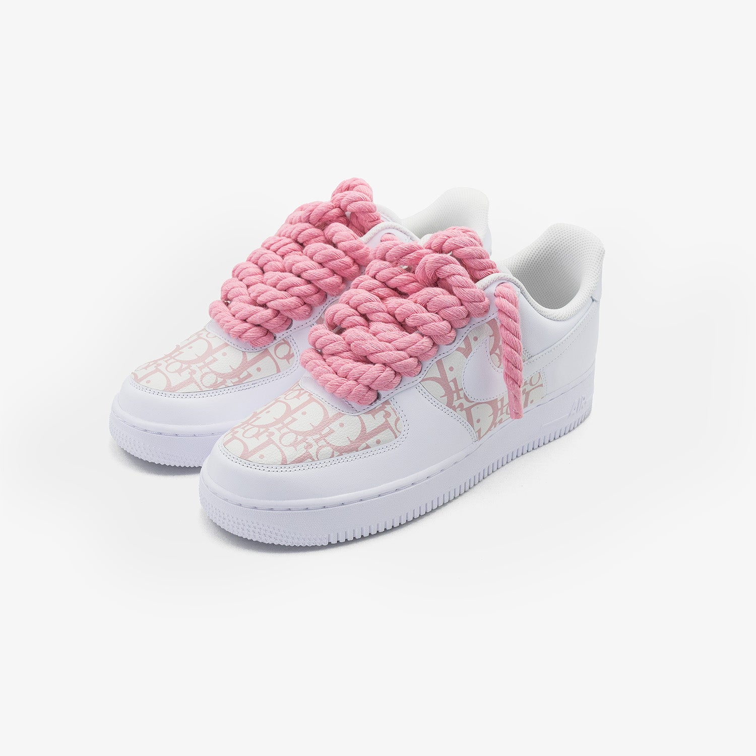 Nike Air Force 1 White “Dior Custom Pink Rope”