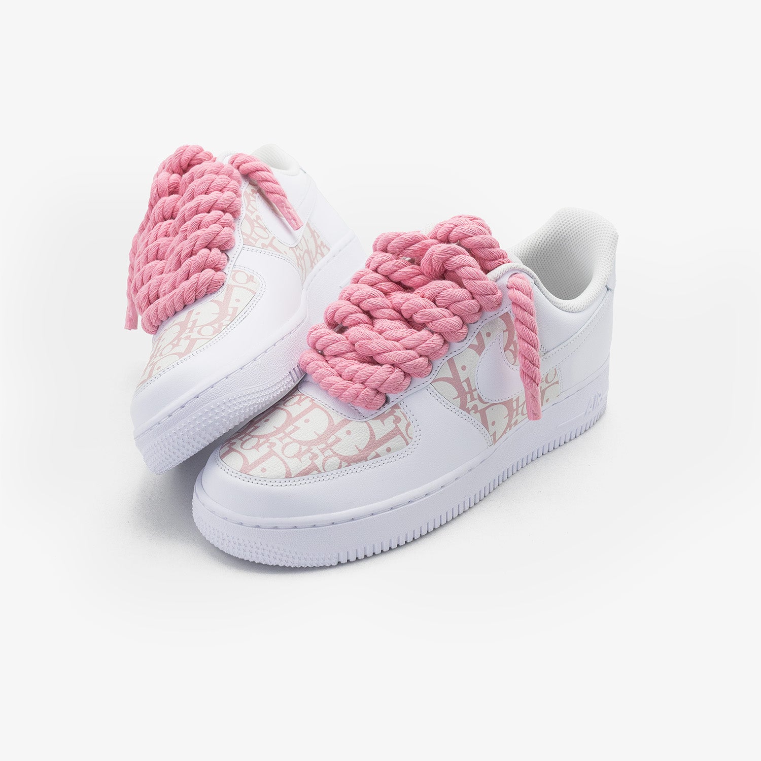 Nike Air Force 1 White “Dior Custom Pink Rope”