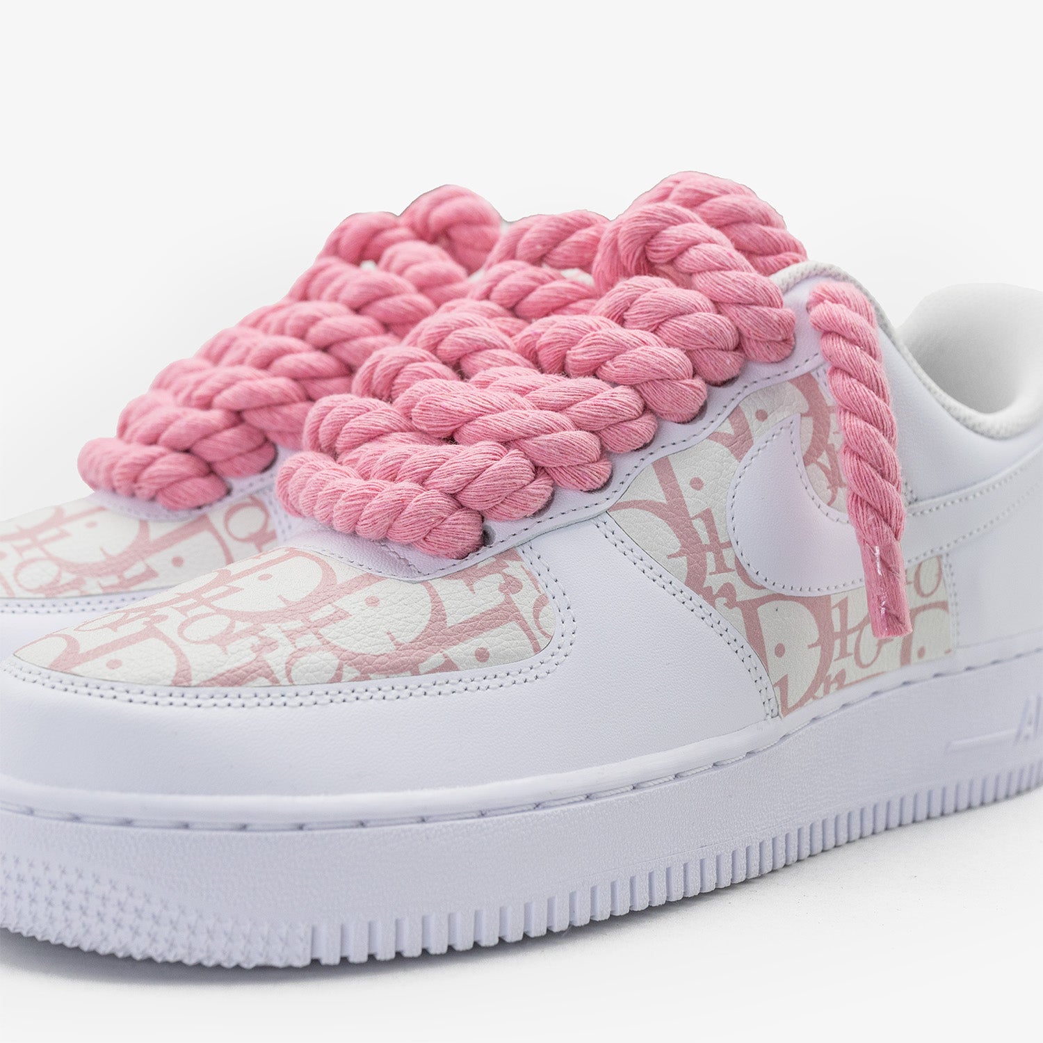 Nike Air Force 1 White “Dior Custom Pink Rope”