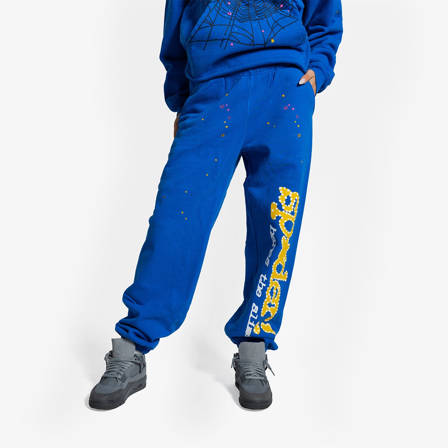 Set Hanorac & Pantaloni Sp5der "Blue Yellow TC"