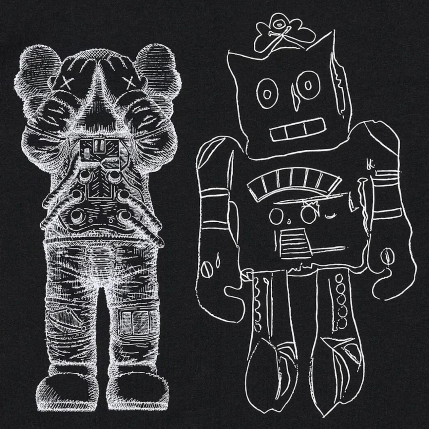 Tricou KAWS x Uniqlo Warhol "Black Robot"