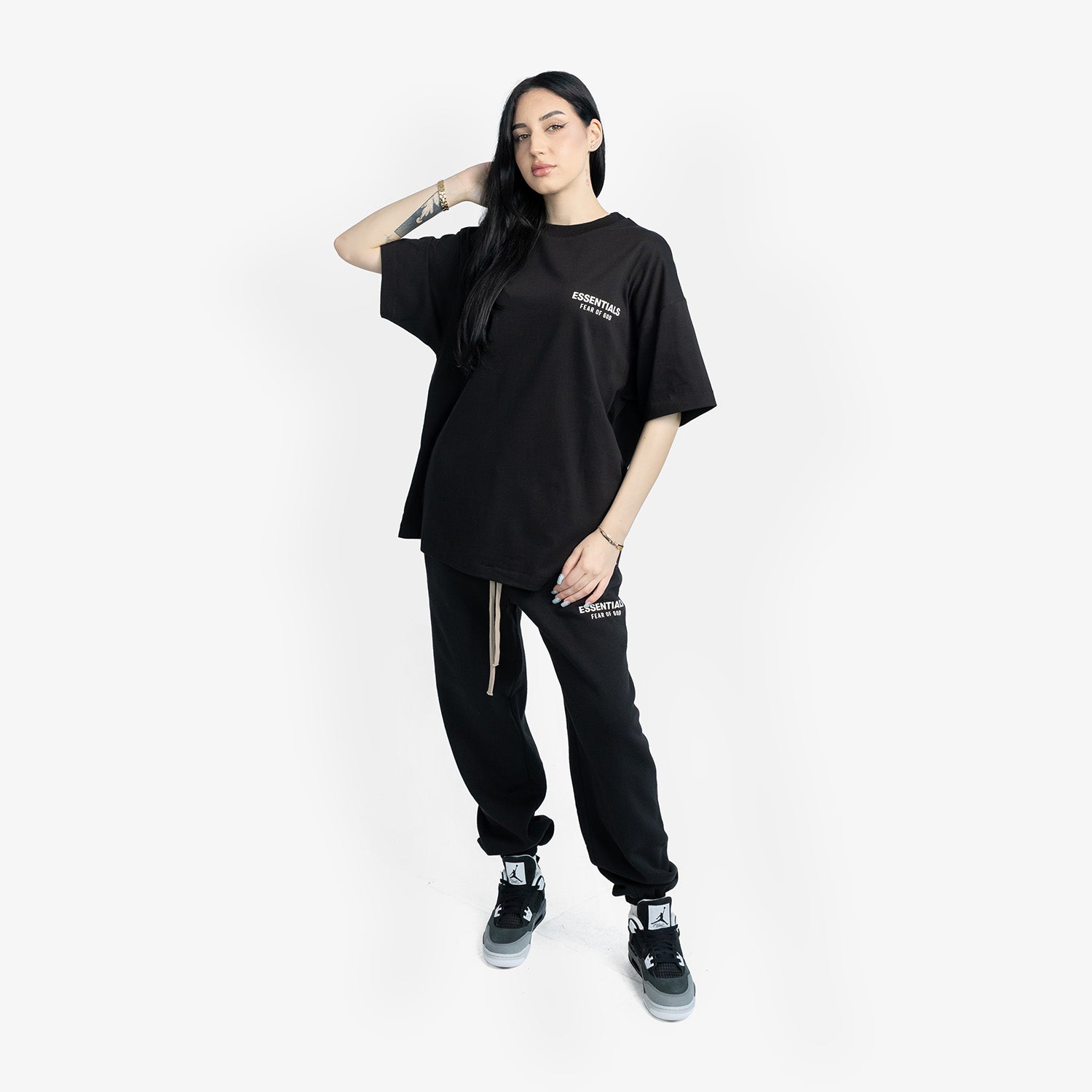 Set Tricou & Pantaloni Lungi Essentials Fear of God "Black White"