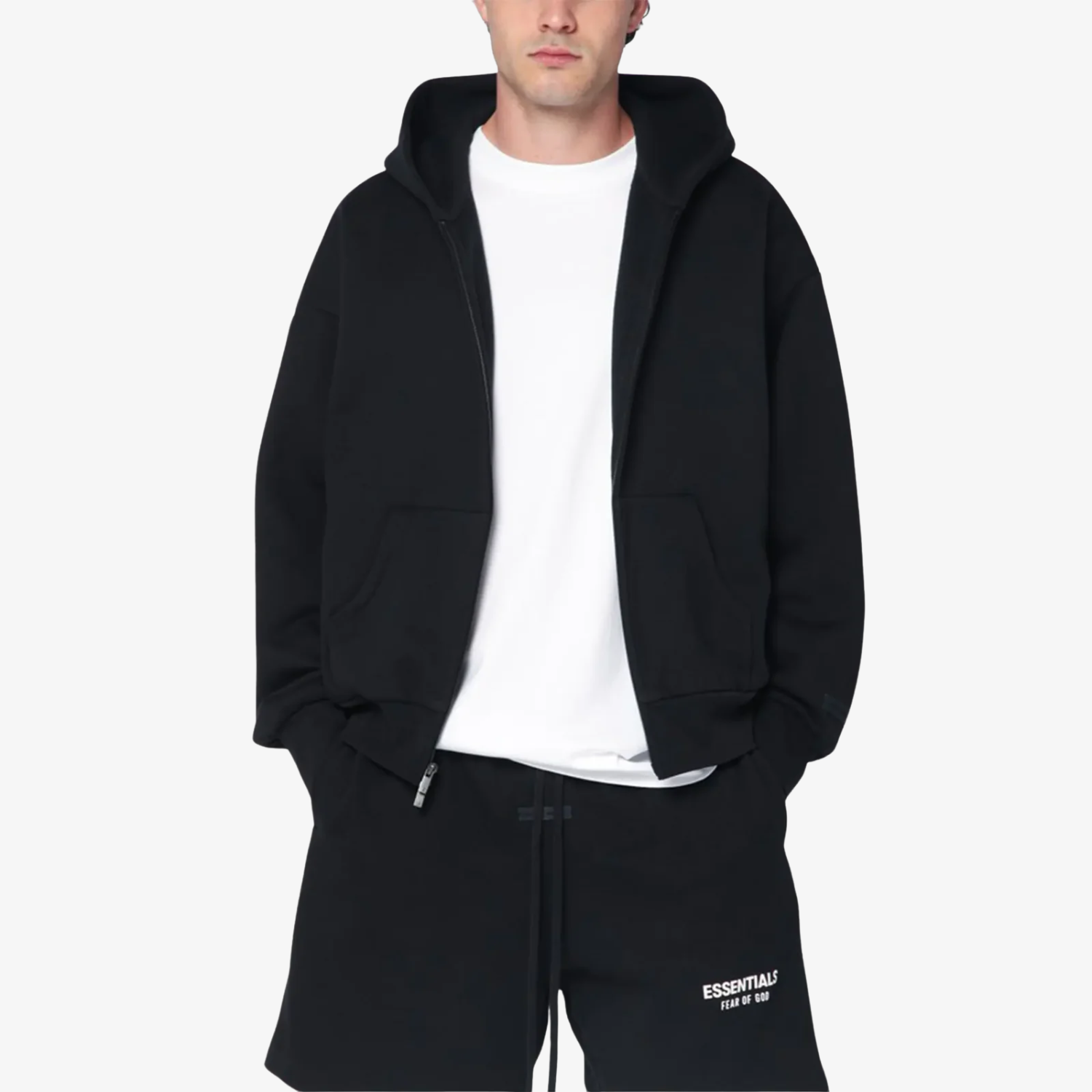 Hanorac Essentials Fear Of God Zip Up "Jet Black"