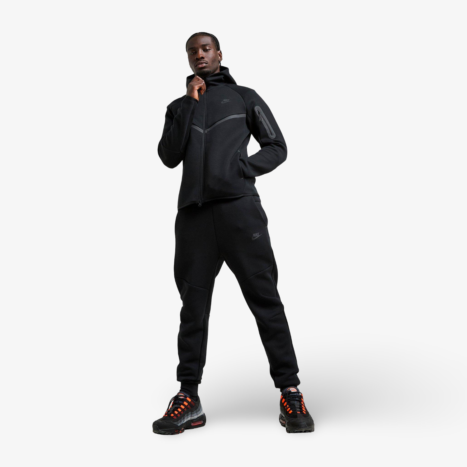 Set Hanorac & Pantaloni Lungi Nike Tech Fleece "Black"