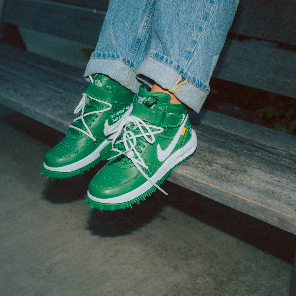 Off White x Nike Air Force 1 Mid "Pine Green"